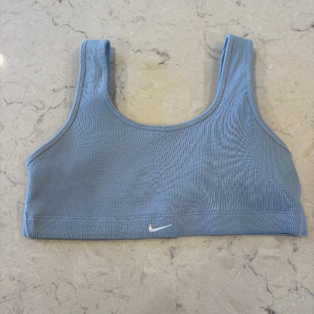 Nike blue sports bra, L